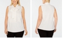 Bar III Trendy Plus Size Bow-Neck Blouse, Created for Macy's
